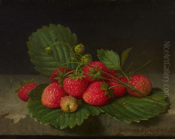 Still Life With Strawberries Oil Painting by William Hammer