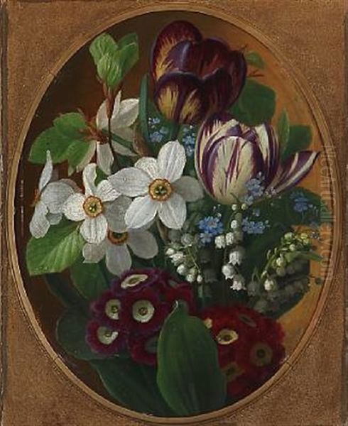 Still Life With Flowers Oil Painting by William Hammer