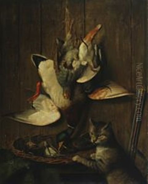 Nature Morte With Game Oil Painting by William Hammer