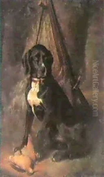 Nero, A Gundog Oil Painting by William Hammer