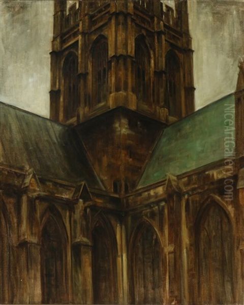 Merton College In Oxford Oil Painting by Svend Hammershoi