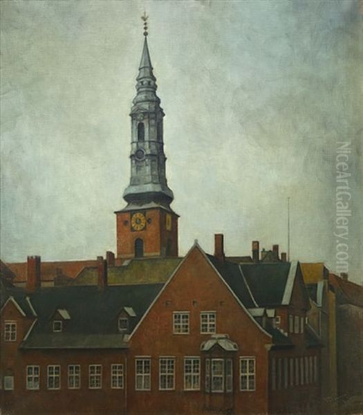 Regensen, Kobenhavn Oil Painting by Svend Hammershoi