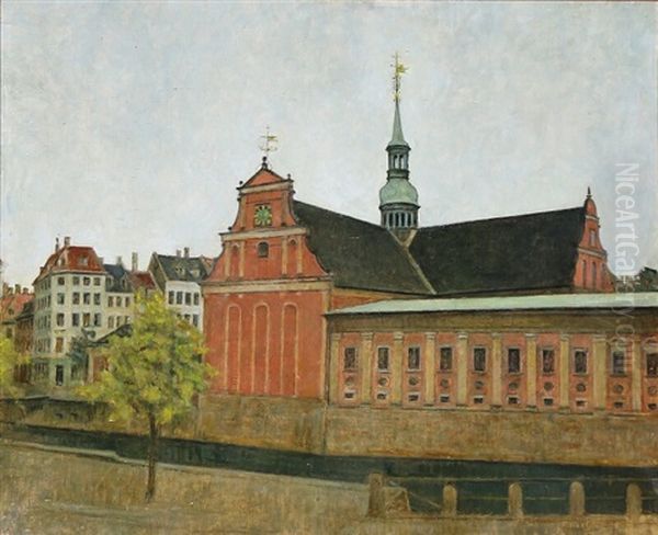 Holmens Kirke, Copenhagen Oil Painting by Svend Hammershoi