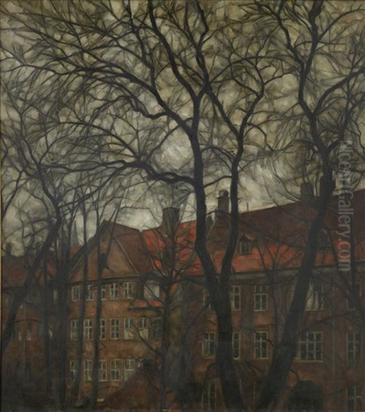 View Of Noggerade, Copenhagen Oil Painting by Svend Hammershoi