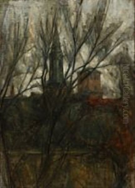 View Towards St Oil Painting by Svend Hammershoi