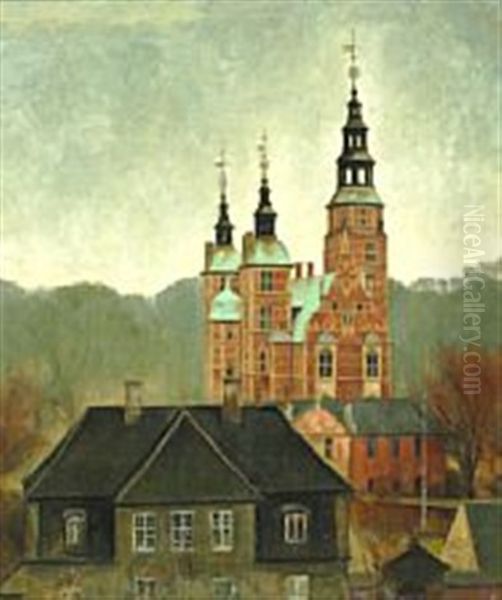 View Of Rosenborg Castle In Copenhagen Oil Painting by Svend Hammershoi