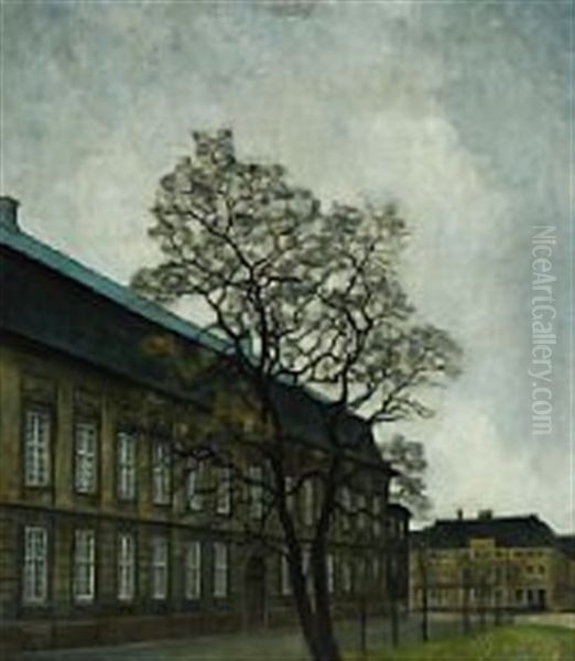 View From Christiansborg Palace In Copenhagen Oil Painting by Svend Hammershoi