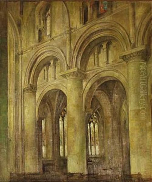 Church Interior From Oxford Oil Painting by Svend Hammershoi