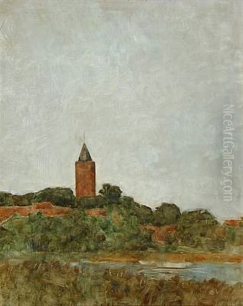 The Goose Tower In Vordingborg Oil Painting by Svend Hammershoi