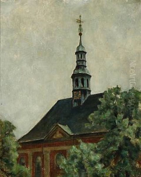 The Reformed Church In Copenhagen Oil Painting by Svend Hammershoi