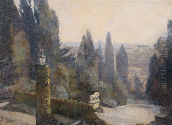 View On Florence Oil Painting by Svend Hammershoi