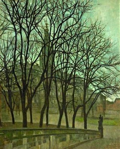 View From The Danish Stock Exchange Oil Painting by Svend Hammershoi