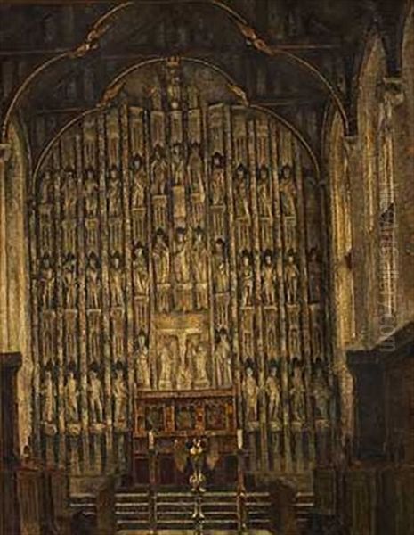 All Souls Chapel, Oxford Oil Painting by Svend Hammershoi