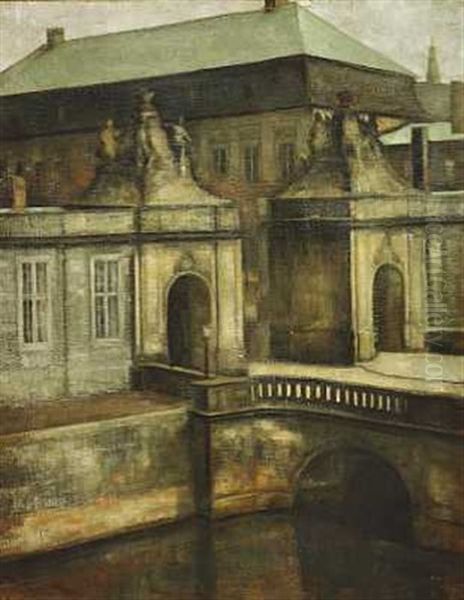 Parti Fra Marmorbroen Oil Painting by Svend Hammershoi