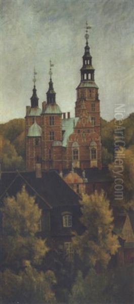 Parti Med Udsigt Til Kongens Have Samt Rosenborg Oil Painting by Svend Hammershoi