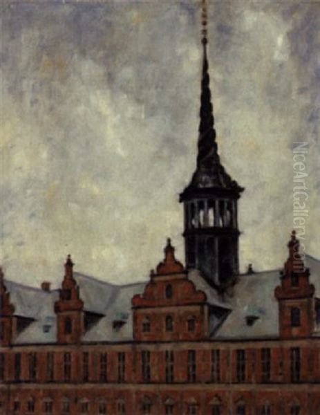 Borsen Set Fra Holmens Kirkes Kapel Oil Painting by Svend Hammershoi