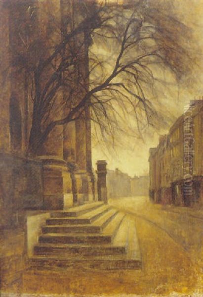 Trappeportalen Til Clarendon Building, Oxford Oil Painting by Svend Hammershoi