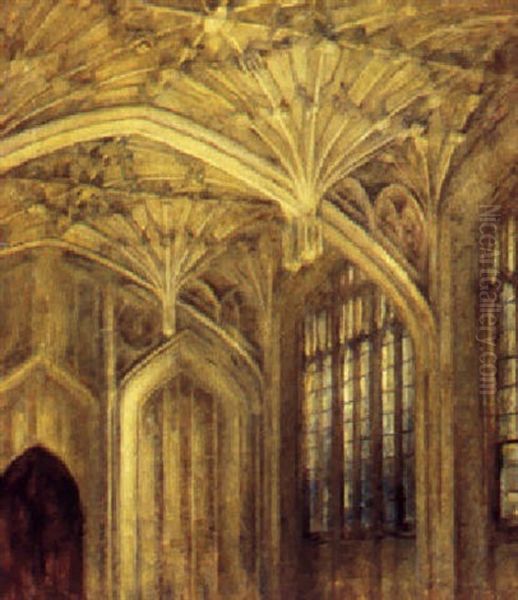 Interior Fra Christ Church Oxford Oil Painting by Svend Hammershoi