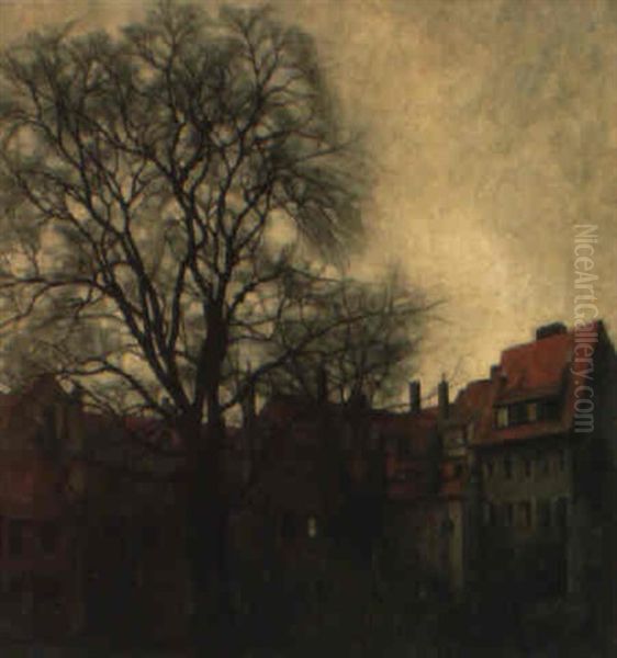 The Old Garden At The Prinsens Palae, Copenhagen Oil Painting by Svend Hammershoi