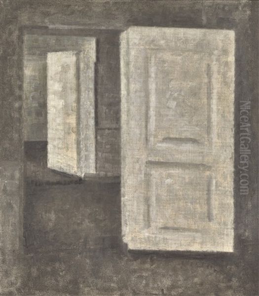 White Doors, Strandgade 25 Oil Painting by Vilhelm Hammershoi