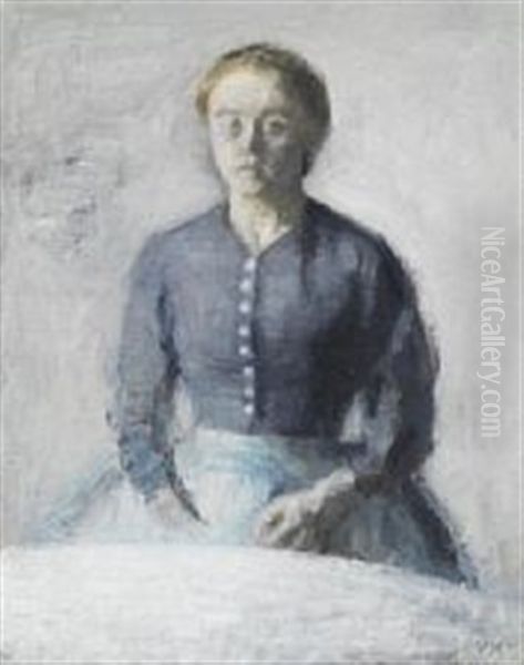 Portrait Of The Artist's Wife Ida Oil Painting by Vilhelm Hammershoi