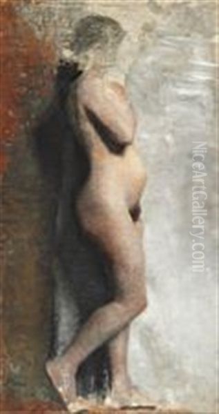 Female Nude Oil Painting by Vilhelm Hammershoi