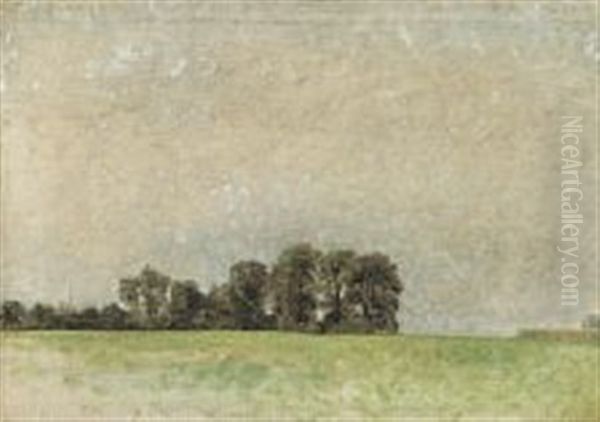 Landscape Study Oil Painting by Vilhelm Hammershoi