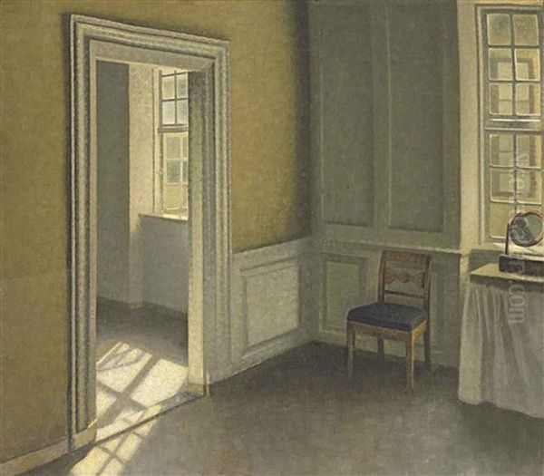 Bedroom, Strandgade 30 Oil Painting by Vilhelm Hammershoi