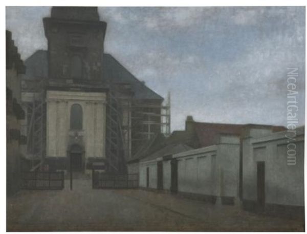 Strandgade With Christians Kirke In The Background Oil Painting by Vilhelm Hammershoi