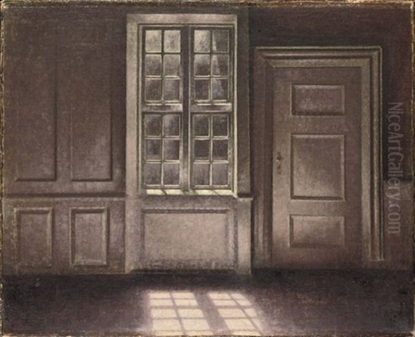 Sunlit Interior, Strandgade 30 Oil Painting by Vilhelm Hammershoi