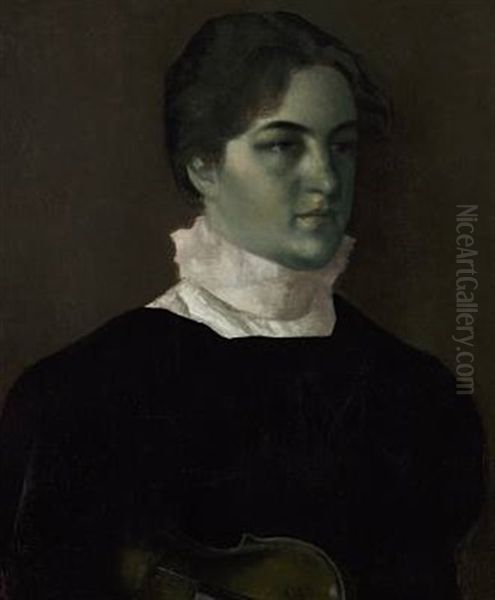 Portrait Of Karen Bramsen Who Later Married Gustav Falck Oil Painting by Vilhelm Hammershoi