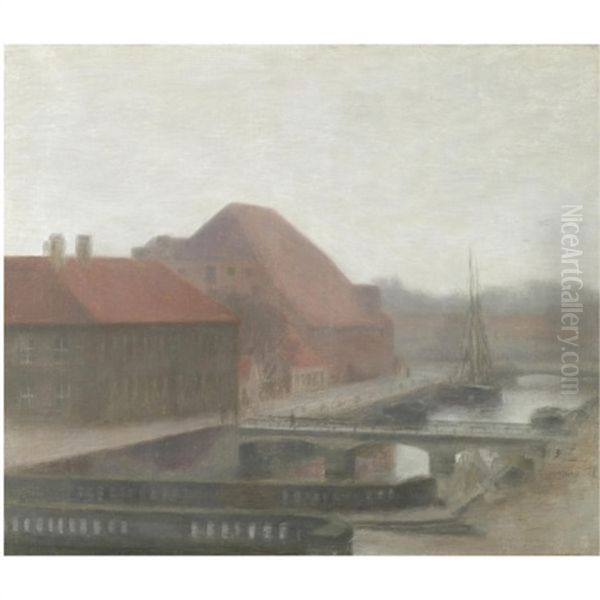 Fra Frederiksholms Kanal Oil Painting by Vilhelm Hammershoi