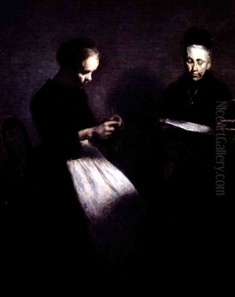 Aften I Dagligstuen by Vilhelm Hammershoi