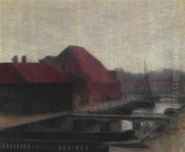 Fra Fredericksholms Kanal Oil Painting by Vilhelm Hammershoi