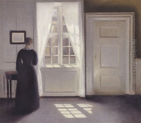 Interior Fra Strandgade 30 Oil Painting by Vilhelm Hammershoi