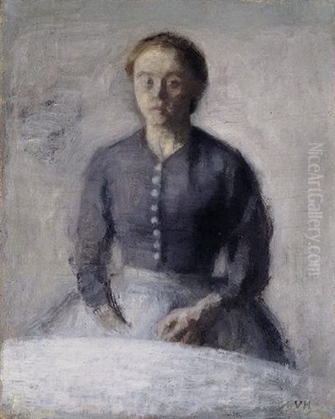 Portraet Af Ida Oil Painting by Vilhelm Hammershoi