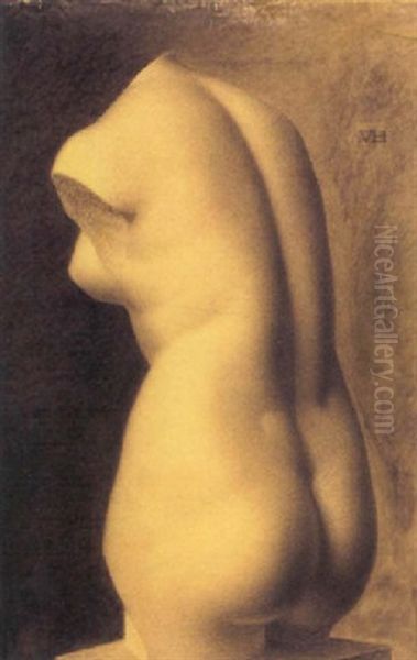 Kultegning Af Klassik Kvindetorso Oil Painting by Vilhelm Hammershoi