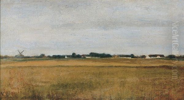 Landskab Fra Virum Ved Frederiksdal, Sommer Oil Painting by Vilhelm Hammershoi