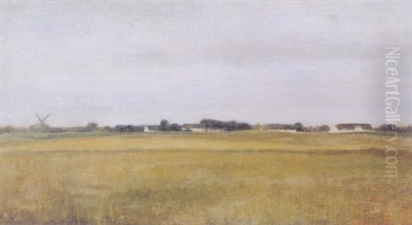 Landskab Fra Virum Ved Frederiksdal, Sommer by Vilhelm Hammershoi