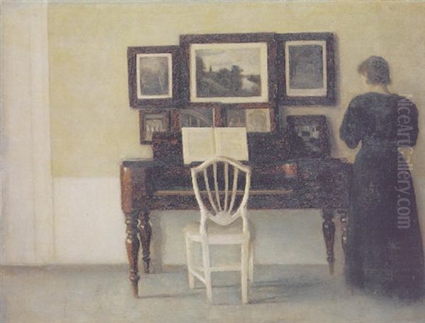 Interior, Musikstuen, Ny Bakkehus, Rahbeks Alle Oil Painting by Vilhelm Hammershoi