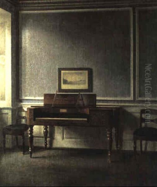 The Music Room Oil Painting by Vilhelm Hammershoi