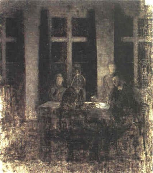 Aften I Stuen Oil Painting by Vilhelm Hammershoi