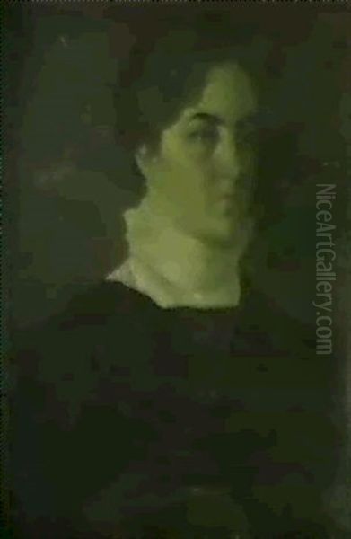 Portraet Af Karen Bramsen, Senere Gift Med Kunsthistorikerenmuseumsdirektor For Statens Museum For Kunst Gustav Falck Oil Painting by Vilhelm Hammershoi