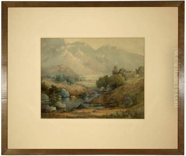 Stream Through A San Gabriel Landscape Oil Painting by Helen Johnston Balfour