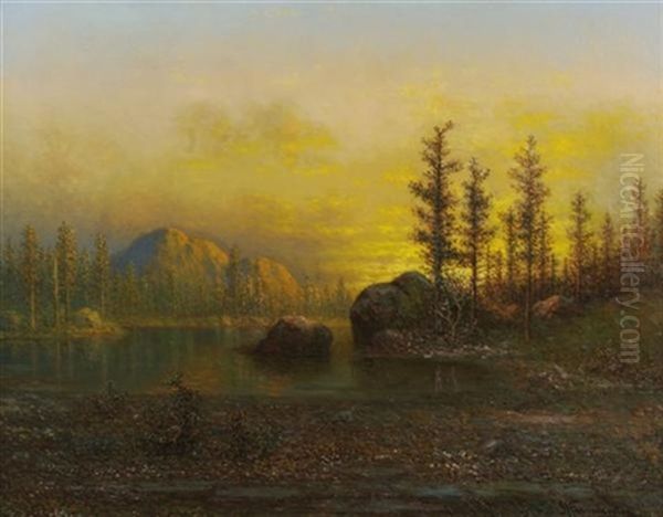 Evening Landscape Oil Painting by John Olson Hammerstad