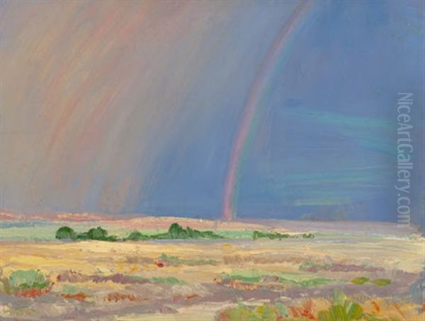 Four Miles Southeast Of Roswell, New Mexico Oil Painting by Arthur J. Hammond