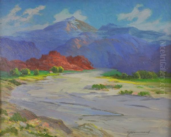 Red Mountains, Arizona Oil Painting by Arthur J. Hammond