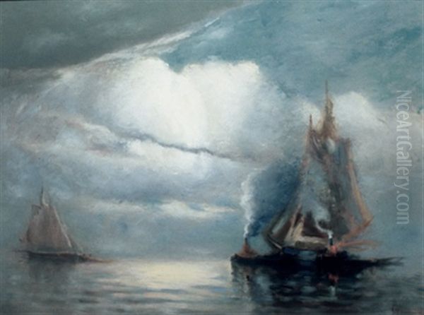 Inward Bound, Bay Of Fundy Oil Painting by John A. Hammond