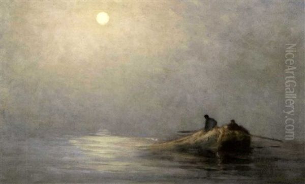 Gaspereaux Fishing Oil Painting by John A. Hammond