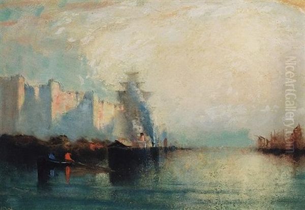 Harbour Activity Oil Painting by John A. Hammond